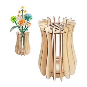 Vase for Lego Flowers,Wooden Puzzle Vase