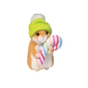 Douglas Hamster with Winter Hat & Candy Cane