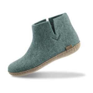 Glerups 100% Sheep Wool Boot Slipper with leather sole - Unisex