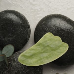 Jade Gua Sha Stone - Scalloped Edge