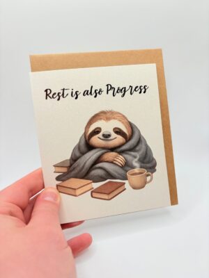 Nestled Notes Rest is Also Progress – Encouragement Greeting Card