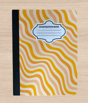 Nestled Notes Retro Yellow Waves Composition Notebook
