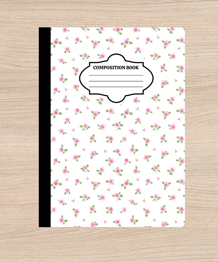 Nestled Notes Pink Rose Composition Notebook
